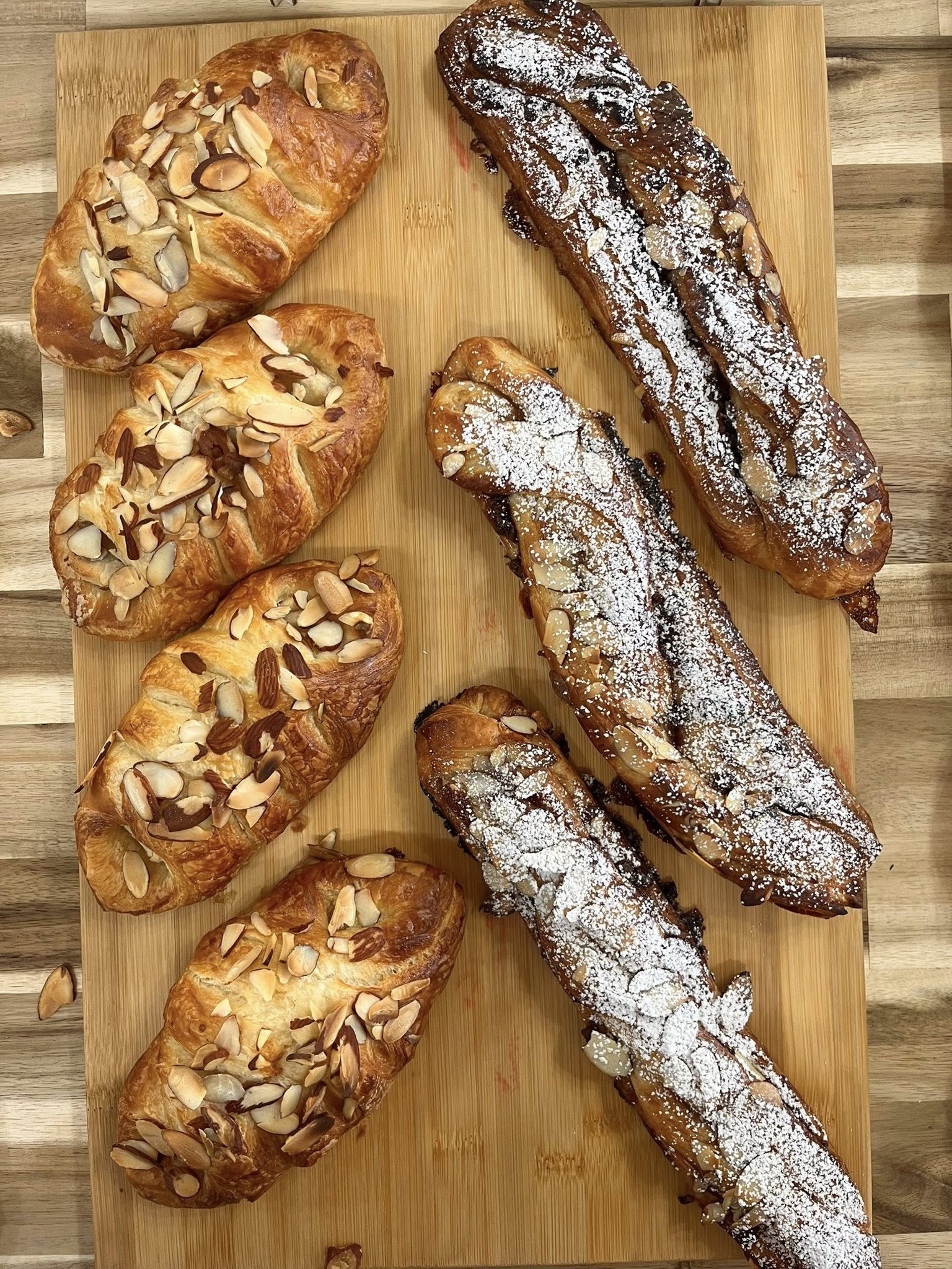 Chocolate and almond pastries